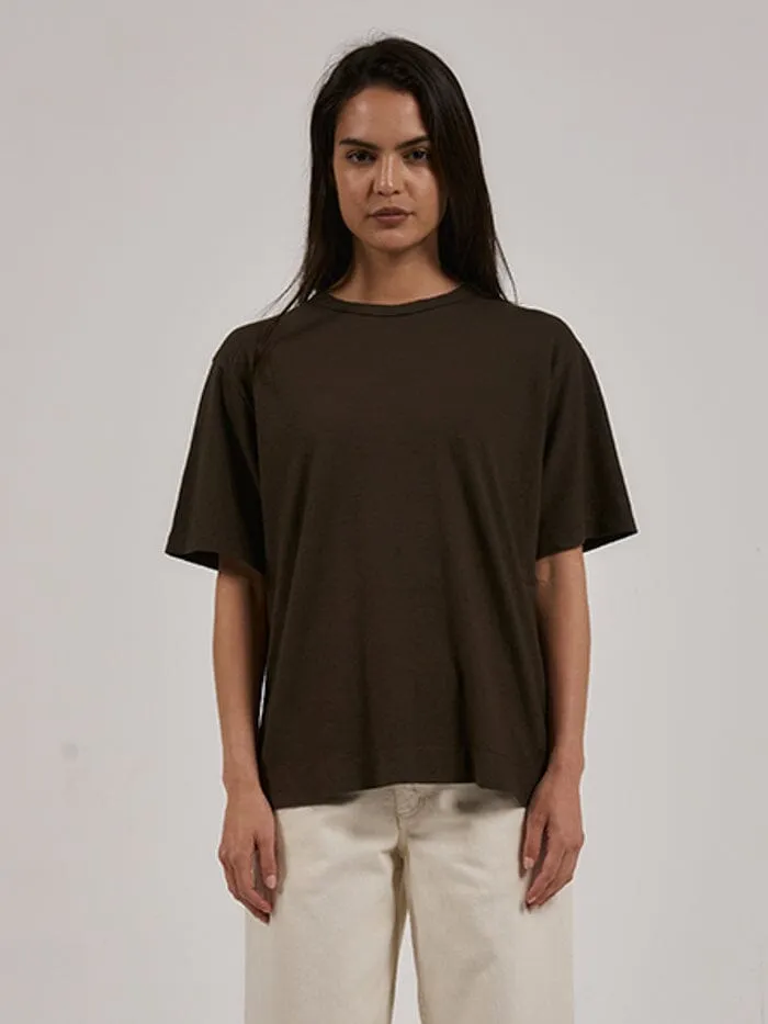 Womens Hemp Lightweight Box Fit Tee Tarmac Thrills Tops and Tees
