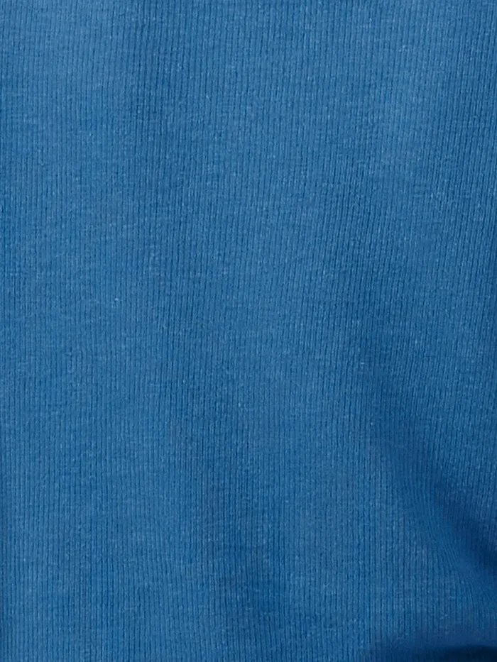 Womens Hemp Paper Rib LS Mini Tee Lapis Blue Thrills Tops and Tees