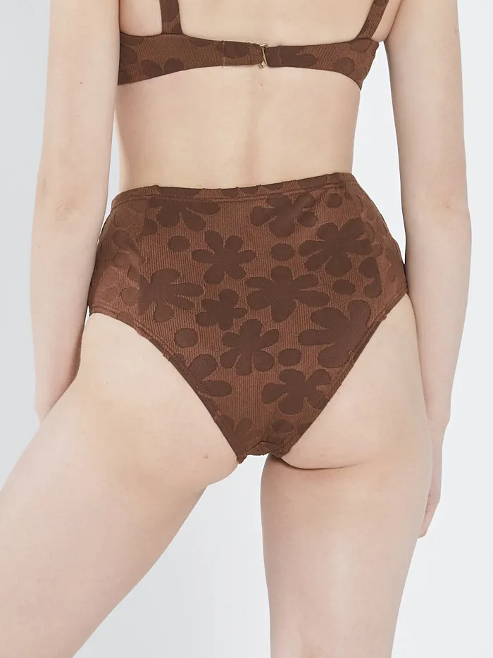 Womens Layla High Waist Bikini Bottom Washed Cocoa Thrills Swim