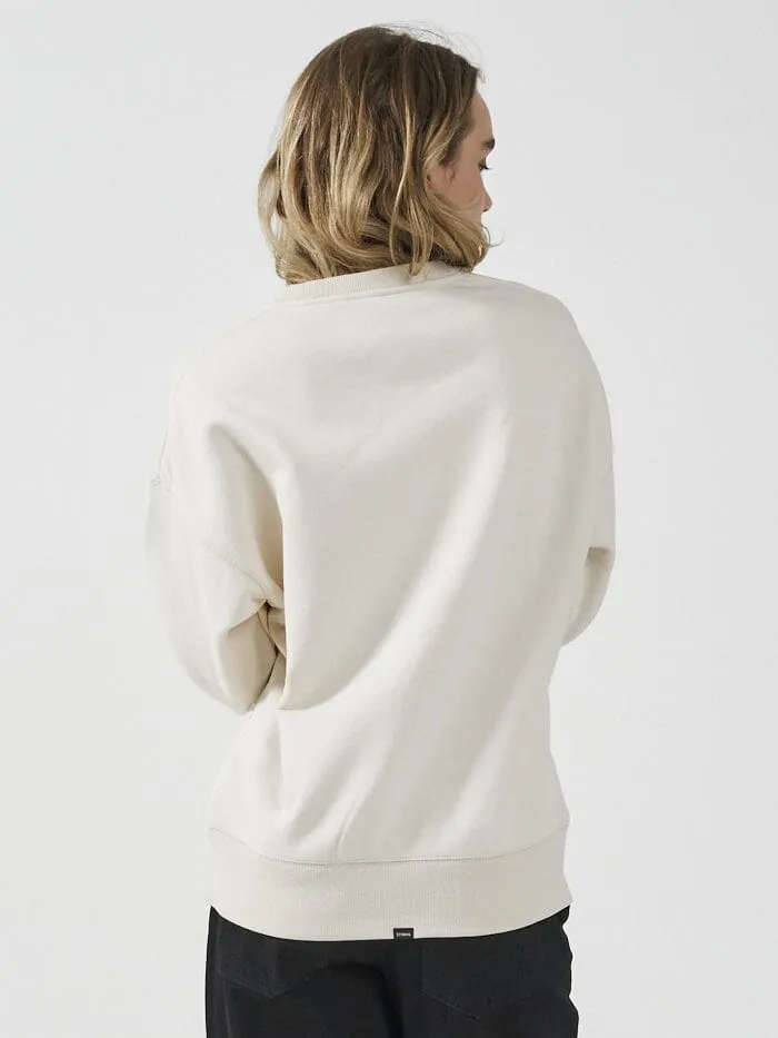 Womens Luxury Slouch Crew Unbleached Thrills Sweaters and Fleece