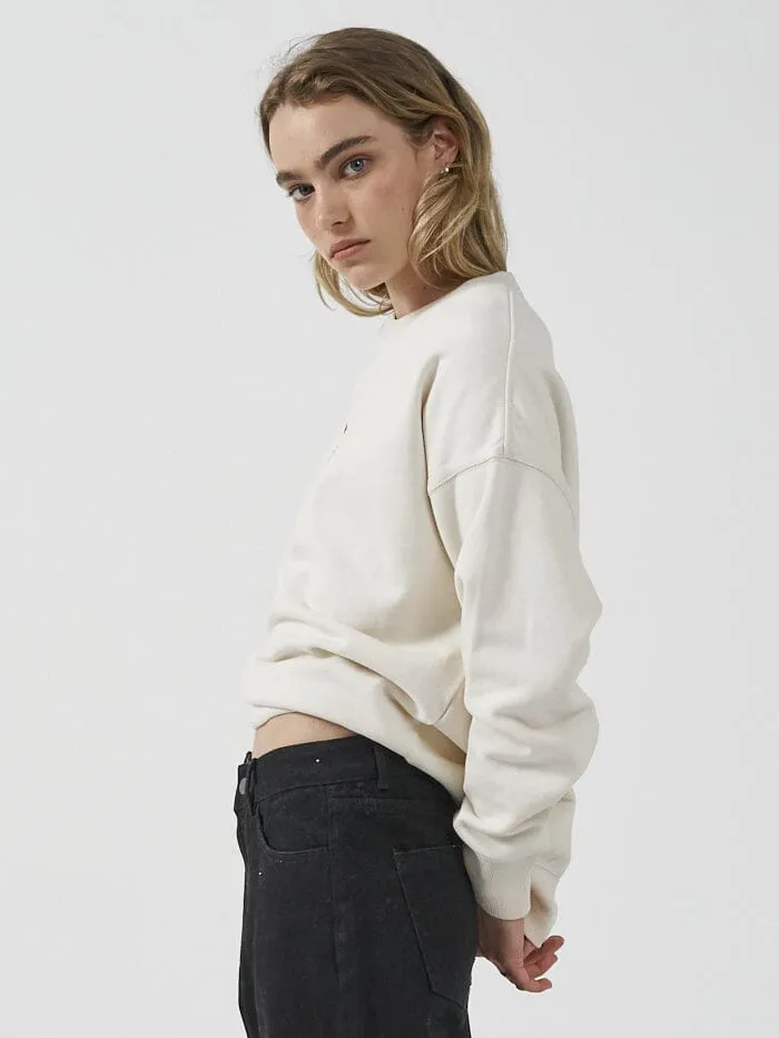 Womens Luxury Slouch Crew Unbleached Thrills Sweaters and Fleece