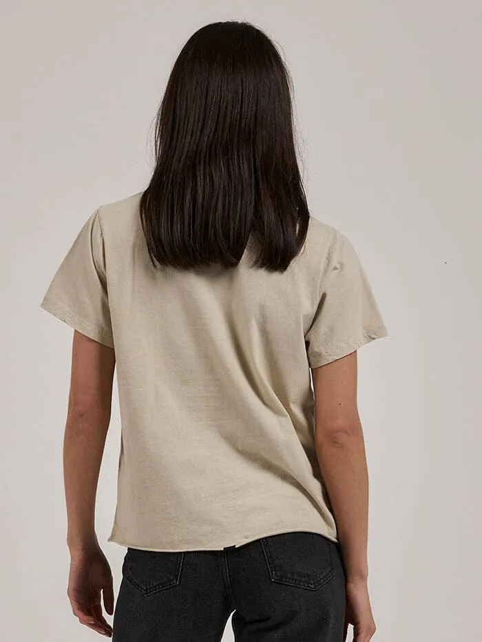 Womens Minimal Relaxed Tee Oatmeal Thrills Tops and Tees