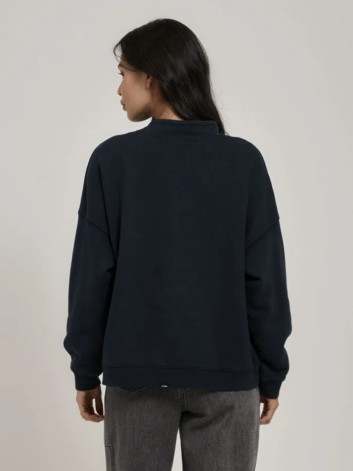 Womens Mock Neck Pullover Petrol Thrills Sweaters and Fleece