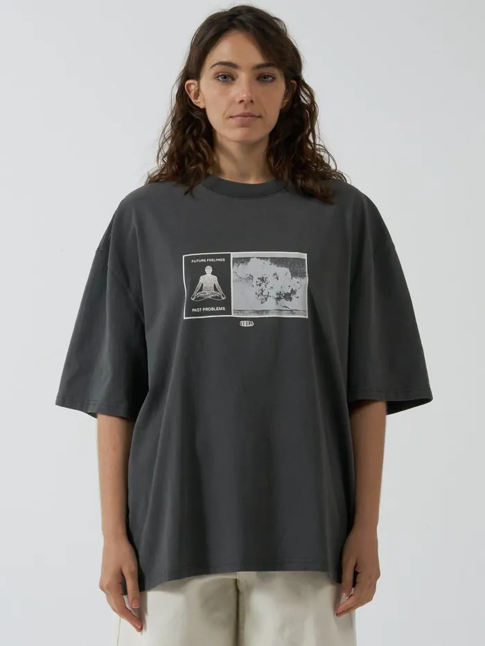 Womens Perceptive Reality Oversized Tee Merch Black Thrills Tops and Tees
