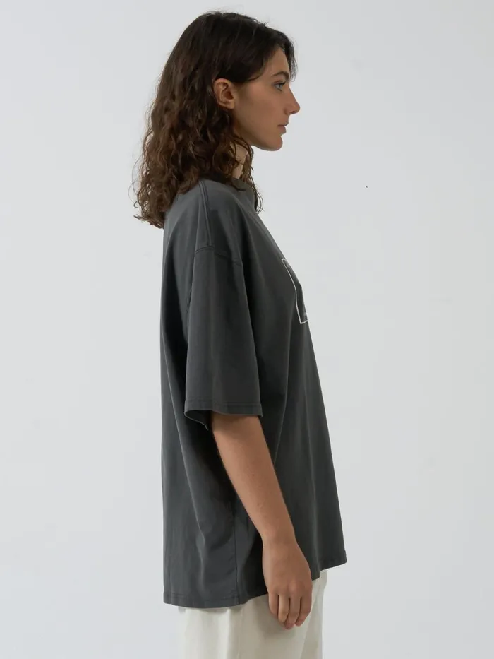 Womens Perceptive Reality Oversized Tee Merch Black Thrills Tops and Tees