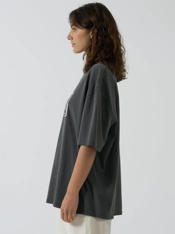 Womens Perceptive Reality Oversized Tee Merch Black Thrills Tops and Tees