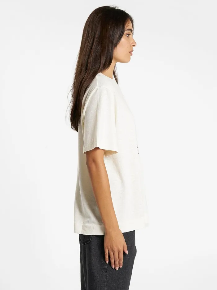 Womens Portrait Of Paradise Hemp Box Tee Unbleached Thrills Tops and Tees