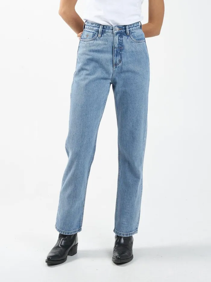 Womens Pulp Jean Vintage Timeworn Blue Thrills High Waisted Jeans