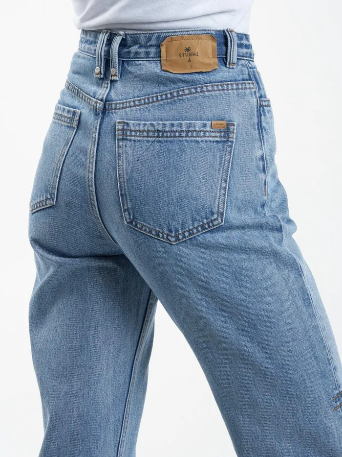 Womens Pulp Jean Vintage Timeworn Blue Thrills High Waisted Jeans