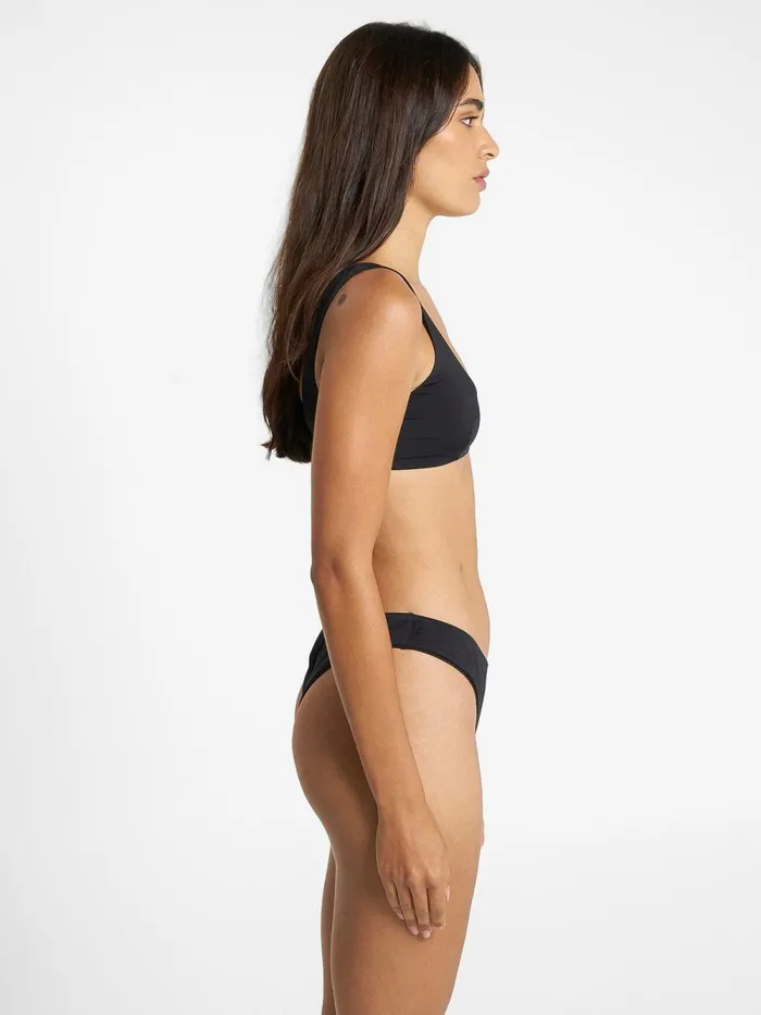 Womens Scoop Crop Top Black Thrills Swim