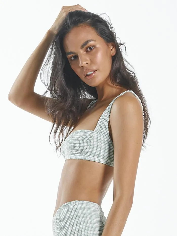 Womens Studio Seamed Crop Bikini Top Mint Thrills Swim