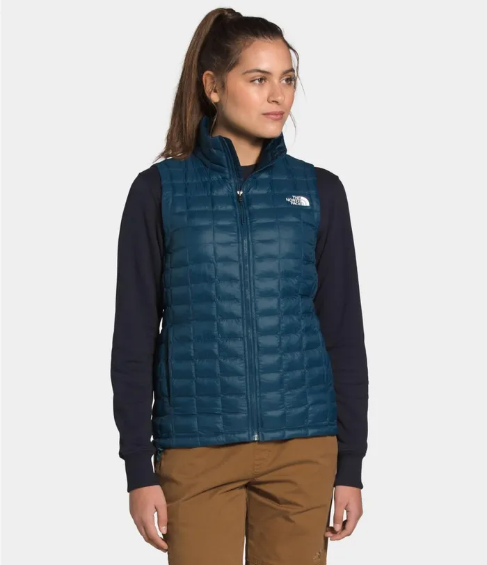 Womens ThermoBall Eco Vest Blue Wing Teal Matte The North Face Insulated and Down Jackets Womens ThermoBall Eco Vest Blue Wing Teal Matte The North Face Insulated and Down Jackets