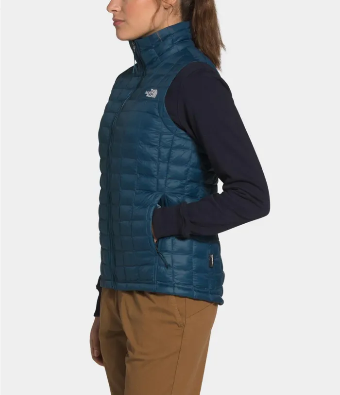 Womens ThermoBall Eco Vest Blue Wing Teal Matte The North Face Insulated and Down Jackets