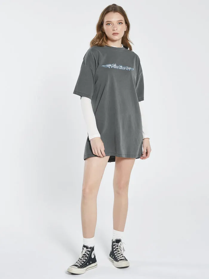 Womens Turbulent Box Fit Tee Dress Merch Black Thrills Dresses