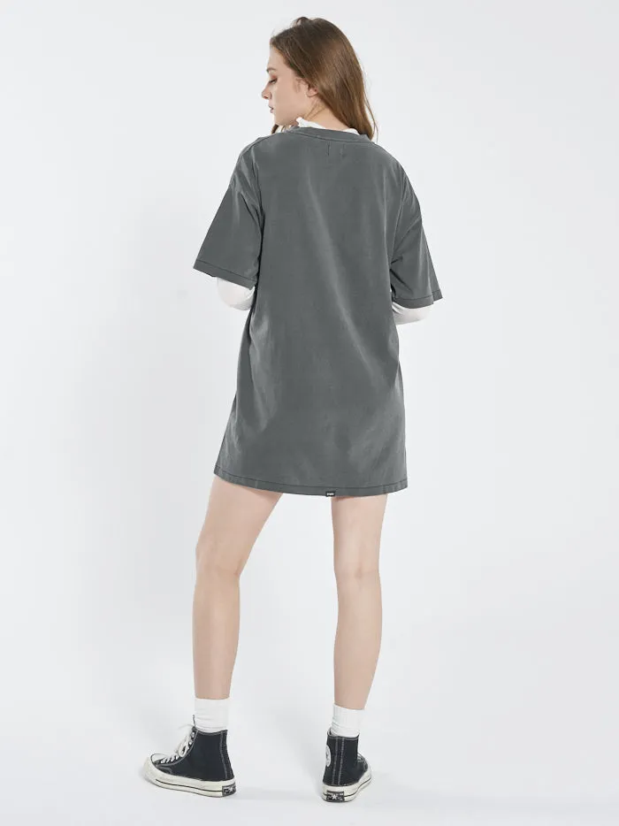 Womens Turbulent Box Fit Tee Dress Merch Black Thrills Dresses