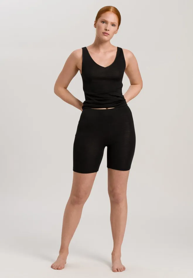 Wool And Silk VNeck Tank Top Black Women HANRO Tank Tops