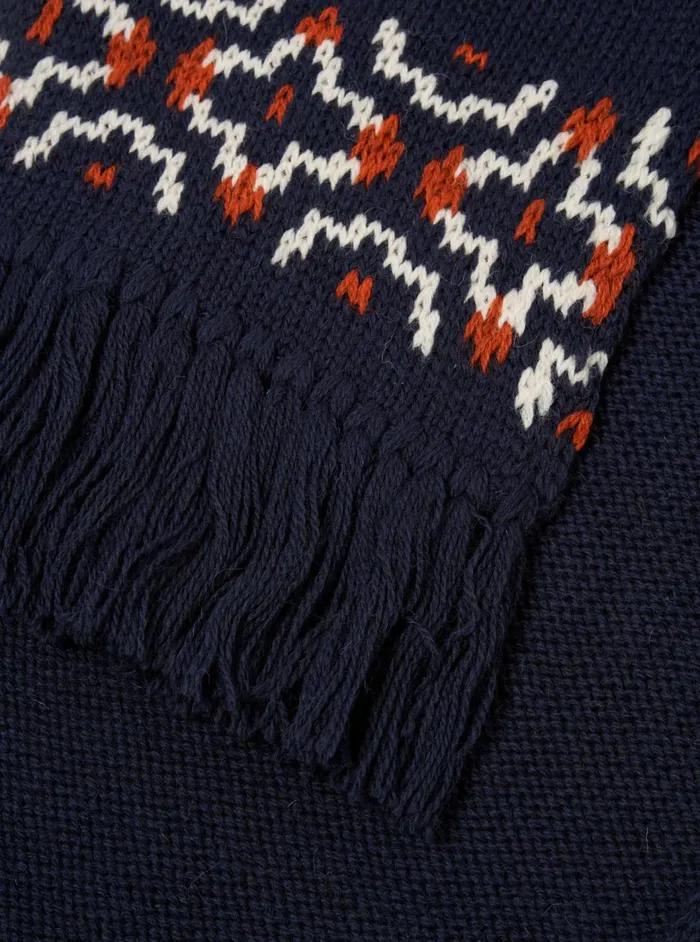 Wool Scarf In NavyEcru British Wool Men Universal Works Scarves Wool Scarf In NavyEcru British Wool Men Universal Works Scarves