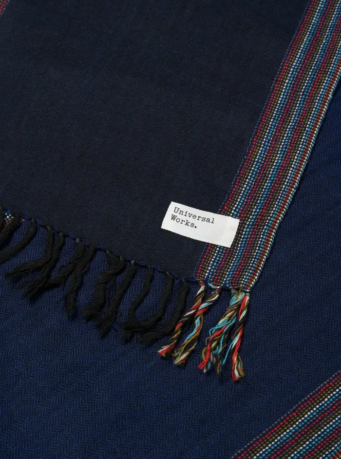 Wool Scarf In Navy Merino Wool Men Universal Works Scarves
