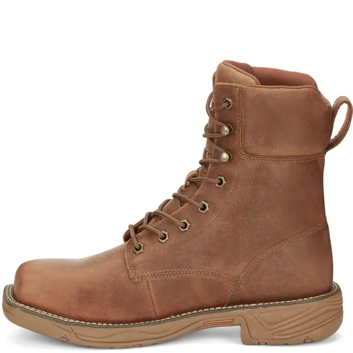 Work Men Justin Boots 8034 Rush Nano Composite Waterproof LaceUp Work Boot Barley Brown 040brown041