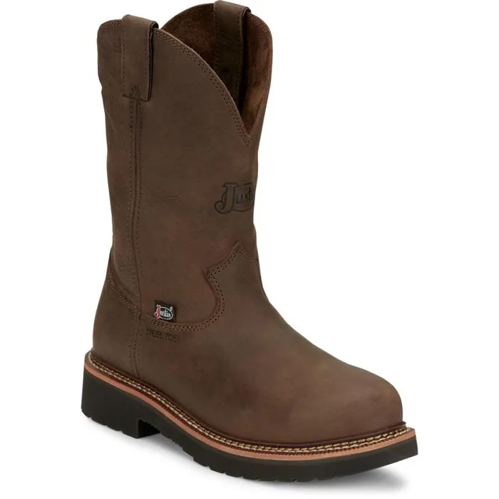 Work Men Justin Boots Carbide 11034 Steel Toe Hickory Brown 040brown041