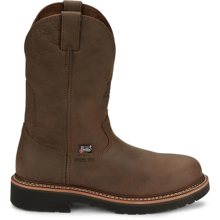 Work Men Justin Boots Carbide 11034 Steel Toe Hickory Brown 040brown041