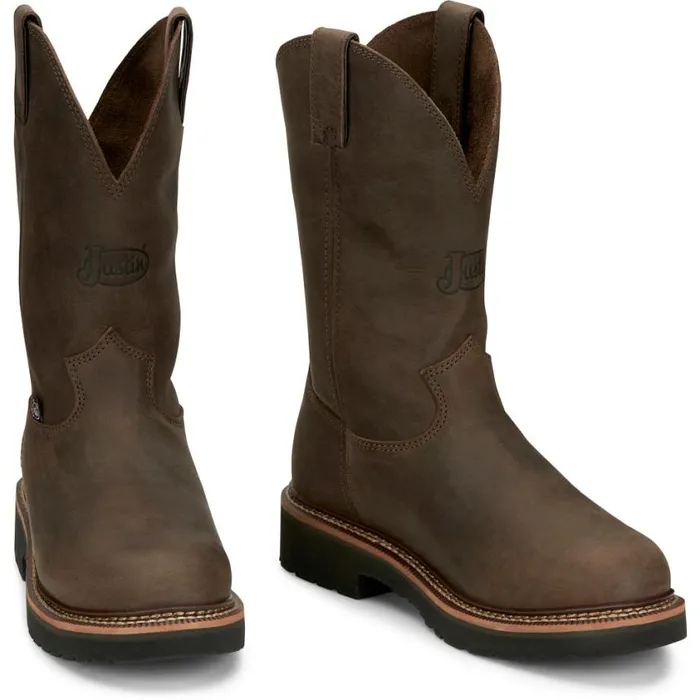 Work Men Justin Boots Carbide 11034 Work Boot Hickory Brown 040brown041