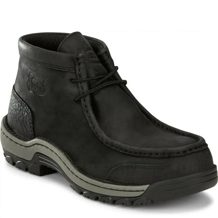 Work Men Justin Boots Crafton 4034 Alloy Mocc Toe Coal Black 040black041
