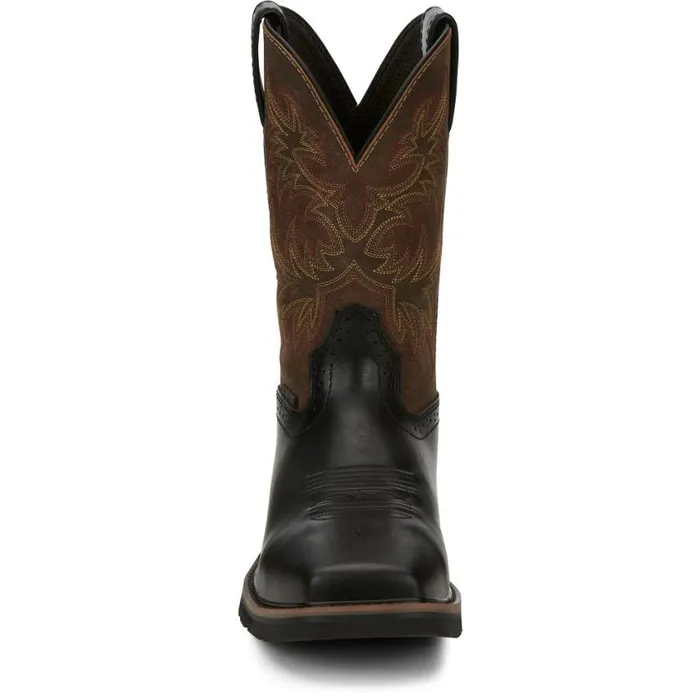 Work Men Justin Boots Driller 11034 Composite Toe Work Boot Black