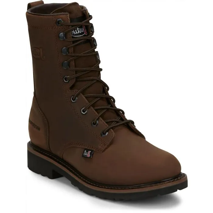 Work Men Justin Boots Drywall 8034 Waterproof LaceUp Work Boot Aged Brown 040brown041