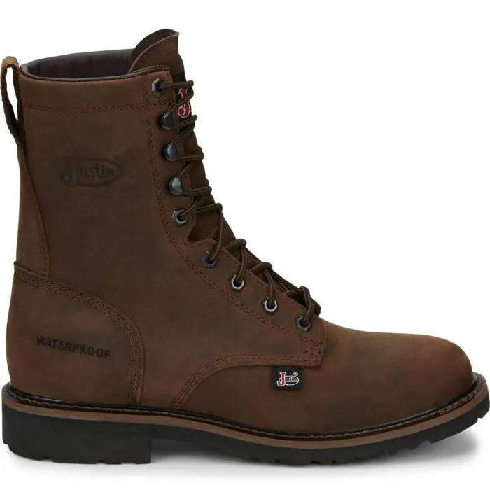 Work Men Justin Boots Drywall 8034 Waterproof LaceUp Work Boot Aged Brown 040brown041