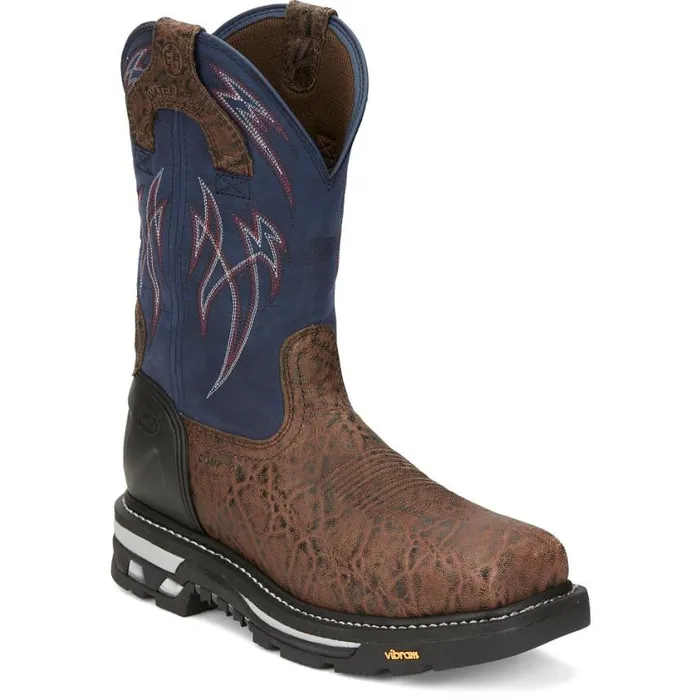 Work Men Justin Boots Frontline Hiviz 11 Nano Composite Toe Waterproof Work Boot Toasted Brown 040brown041