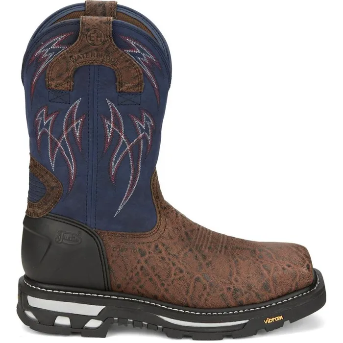 Work Men Justin Boots Frontline Hiviz 11 Nano Composite Toe Waterproof Work Boot Toasted Brown 040brown041