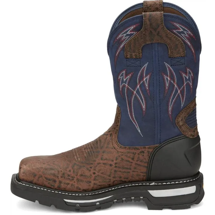 Work Men Justin Boots Frontline Hiviz 11 Nano Composite Toe Waterproof Work Boot Toasted Brown 040brown041