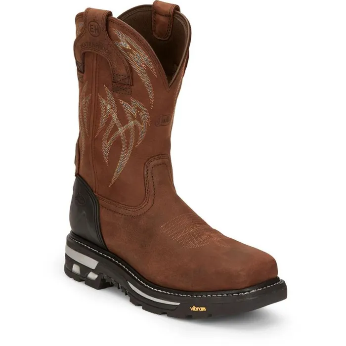 Work Men Justin Boots Frontline Hiviz 11 Nano Composite Toe Waterproof Work Boot Walnut Brown 040brown041