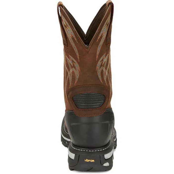 Work Men Justin Boots Frontline Hiviz 11 Nano Composite Toe Waterproof Work Boot Walnut Brown 040brown041