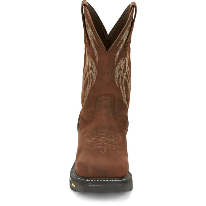 Work Men Justin Boots Frontline Hiviz 11 Nano Composite Toe Waterproof Work Boot Walnut Brown 040brown041