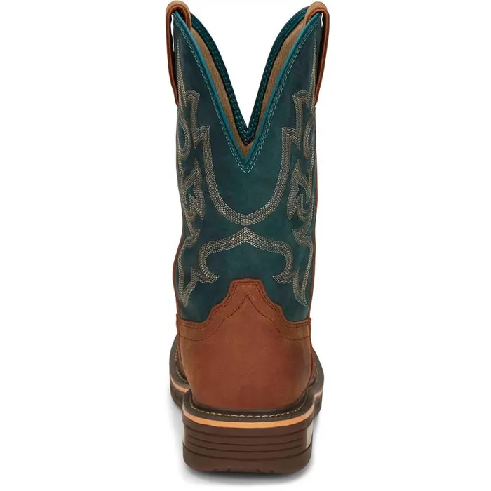 Work Men Justin Boots Resistor 11034 Nano Composite Toe Work Boot Russet Blue 040brown041