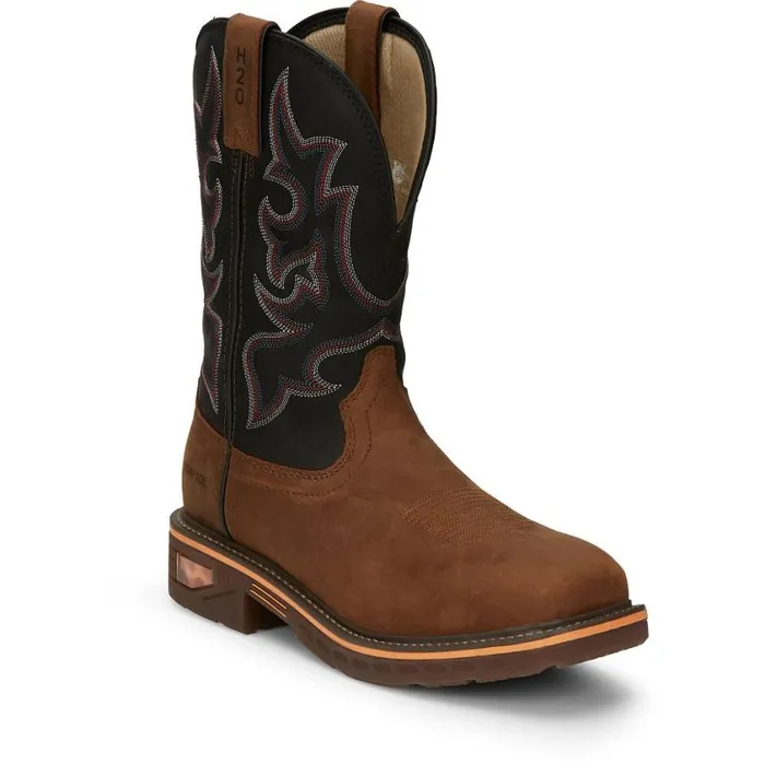 Work Men Justin Boots Resistor 11034 Waterproof Nano Composite Toe Work Boot Rustic Brown 040brown041