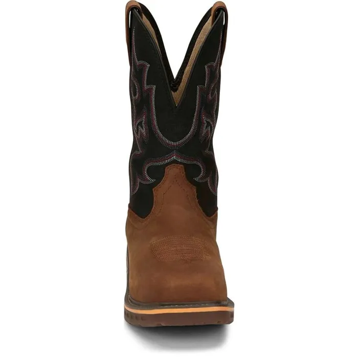Work Men Justin Boots Resistor 11034 Waterproof Nano Composite Toe Work Boot Rustic Brown 040brown041