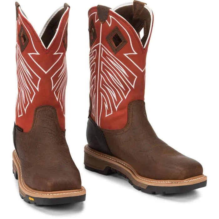 Work Men Justin Boots Roughneck 12034 Steel Toe Waterproof Work Boot Walnut Brown 040brown041 Work Men Justin Boots Roughneck 12034 Steel Toe Waterproof Work Boot Walnut Brown 040brown041