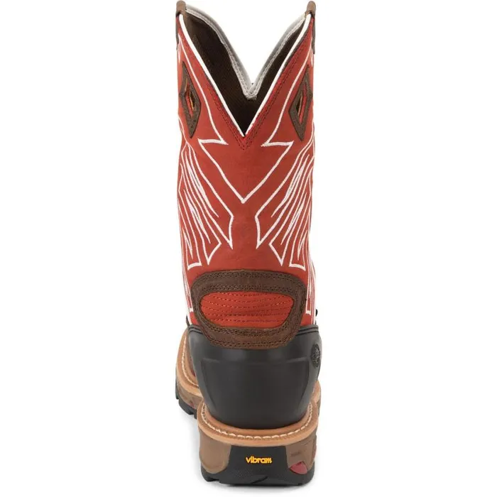 Work Men Justin Boots Roughneck 12034 Steel Toe Waterproof Work Boot Walnut Brown 040brown041