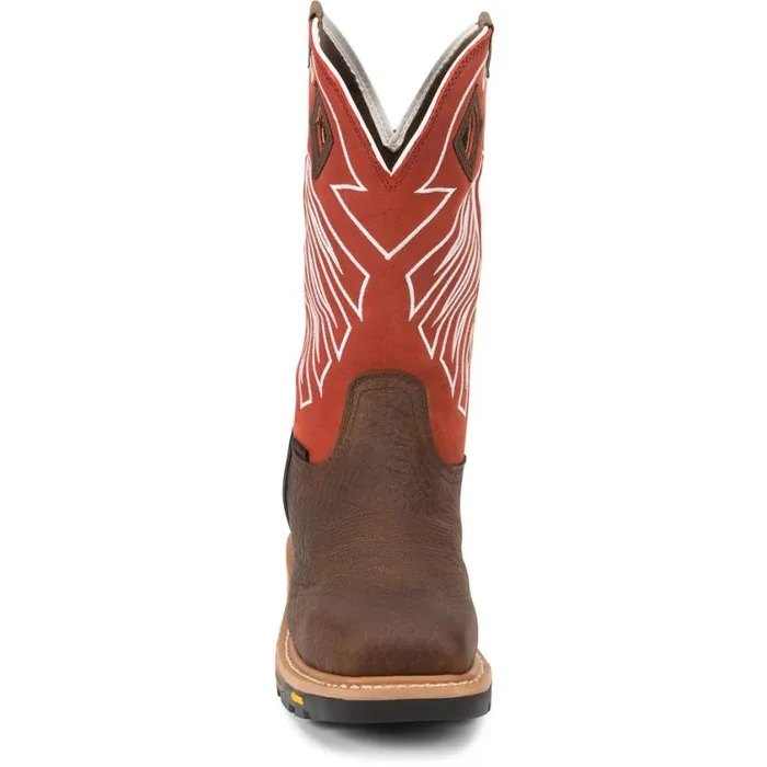 Work Men Justin Boots Roughneck 12034 Steel Toe Waterproof Work Boot Walnut Brown 040brown041
