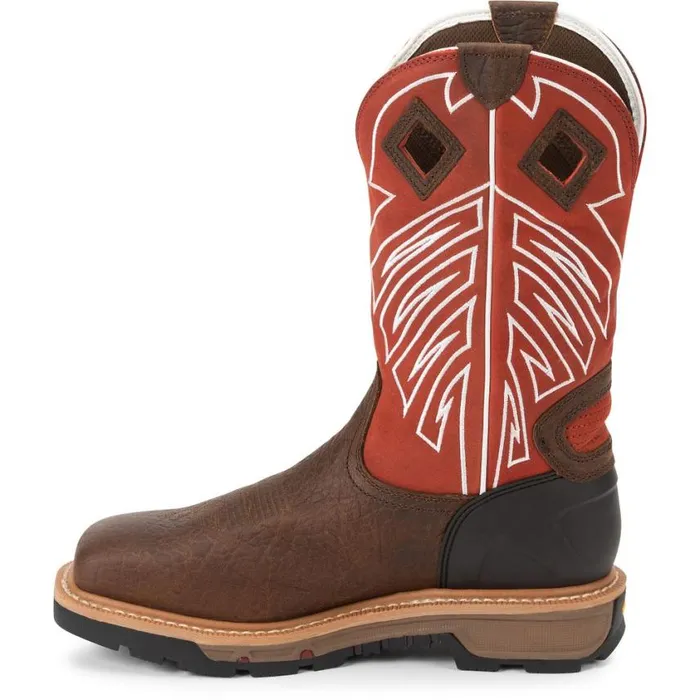 Work Men Justin Boots Roughneck 12034 Steel Toe Waterproof Work Boot Walnut Brown 040brown041