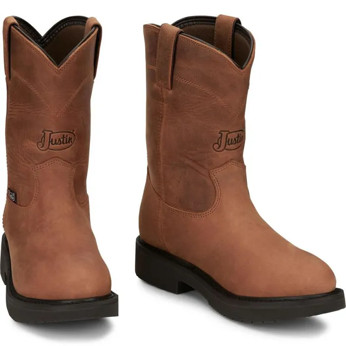 Work Men Justin Boots RoundUp 10034 Waterproof Work Boot Aged Bark 040brown041 Work Men Justin Boots RoundUp 10034 Waterproof Work Boot Aged Bark 040brown041