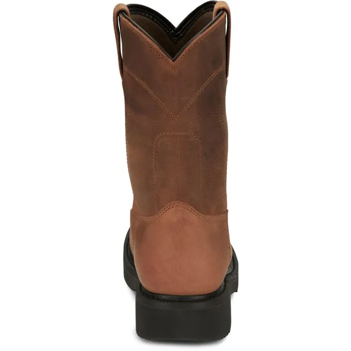 Work Men Justin Boots RoundUp 10034 Waterproof Work Boot Aged Bark 040brown041
