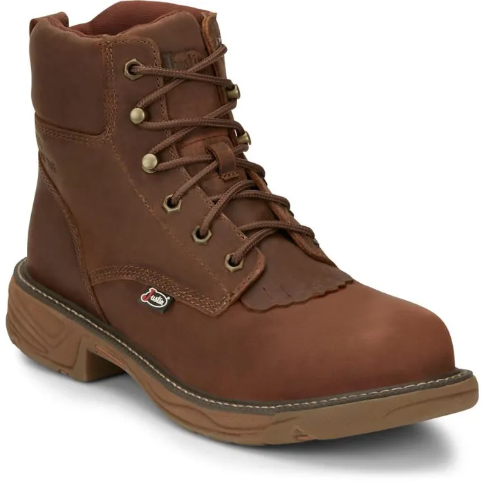 Work Men Justin Boots Rush 6034 Nano Composite Toe Waterproof Work Boot Barley Brown 040brown041