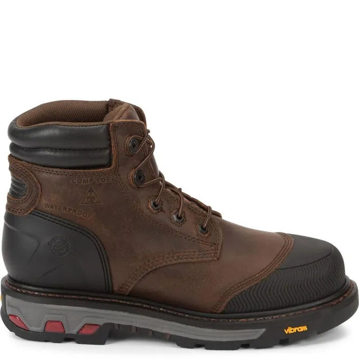 Work Men Justin Boots Warhawk 6034 Nano Composite Toe Waterproof Work Boot Whiskey Brown 040brown041
