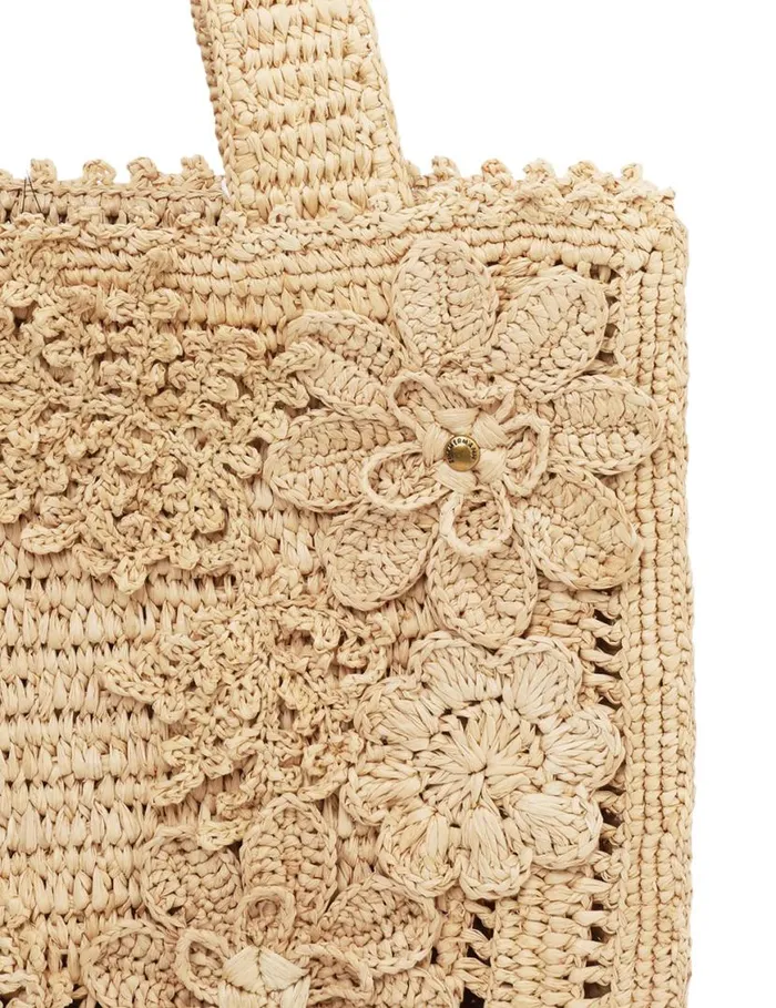 Zimmermann Bags Floral Raffia Mini Tote Natural 8211 Women