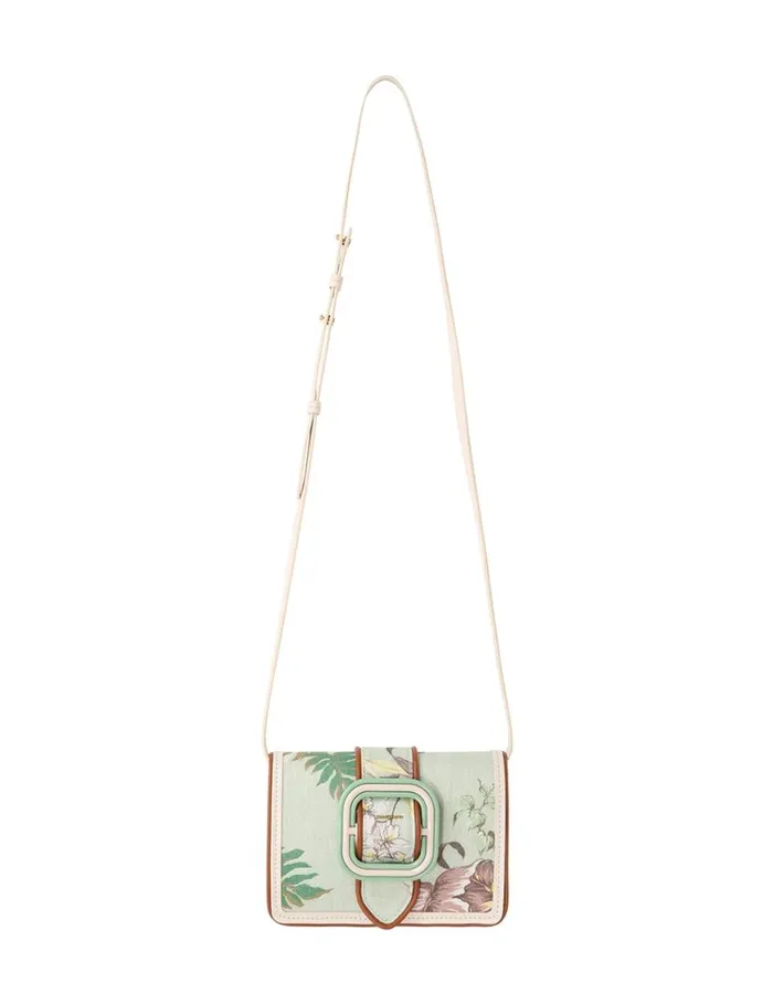 Zimmermann Bags Printed Small Cross Body Bag Mint Tropical Floral 8211 Women
