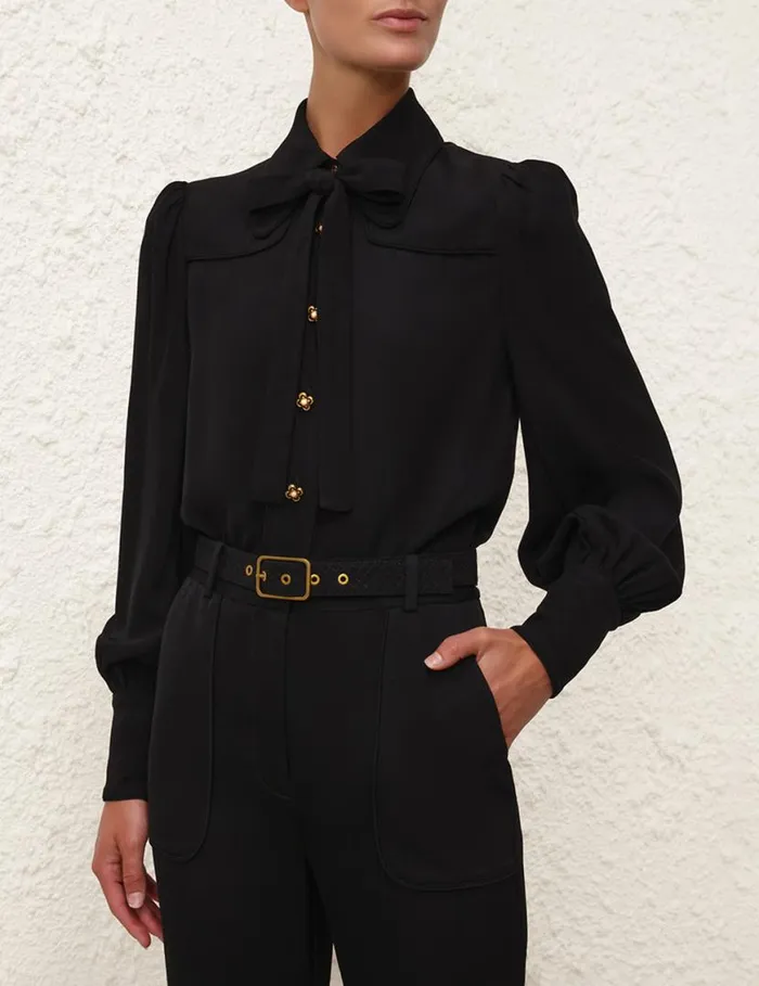 Zimmermann Clothing Collared Shirt Black 8211 Women